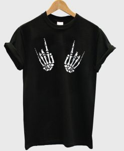 skeleton rock hand t-shirt