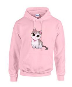 cute cat pink hoodie
