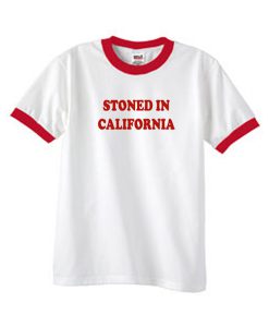 stoned in california ringer tshirt
