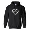 japanese font heart hoodie
