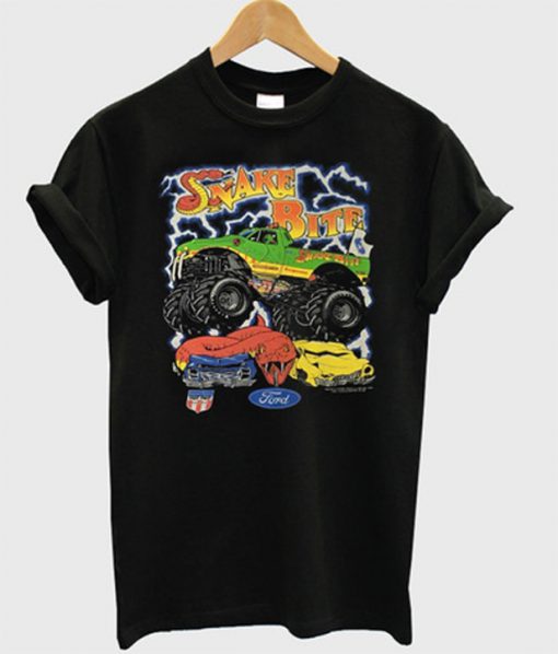 snake bite monster truck t-shirt