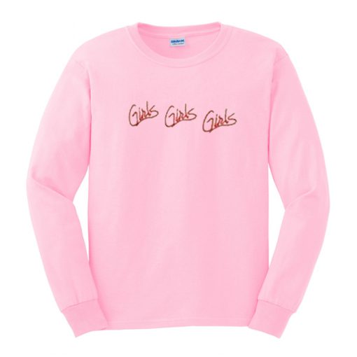 girls girls girls pink sweatshirt