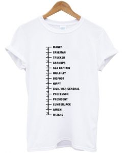 beard length chart t-shirt