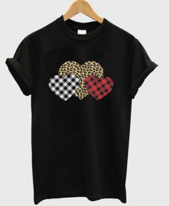valentine three hearts t-shirt