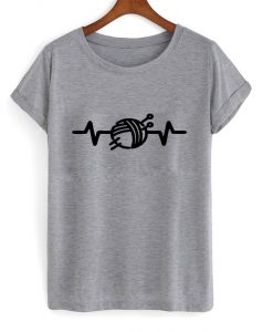 knitting heartbeat t-shirt