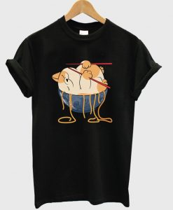 japanese ramen noodle cat t-shirt
